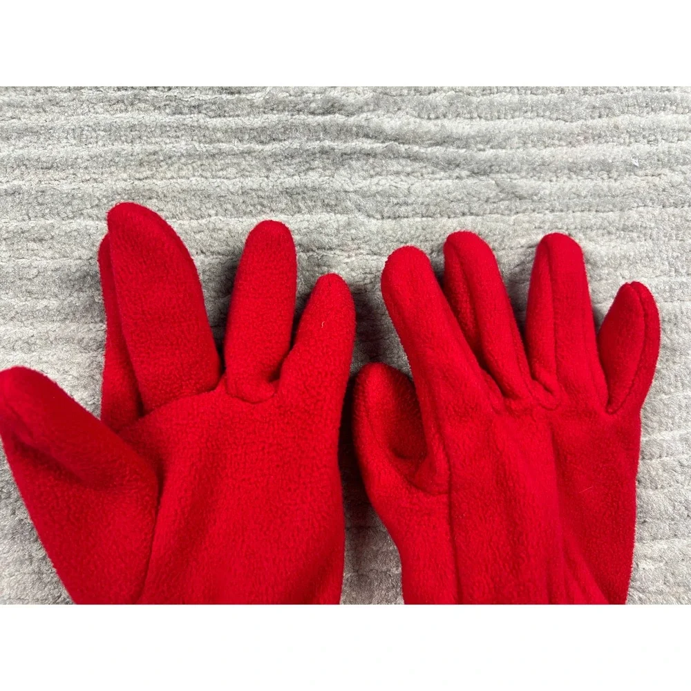 Old Navy Gloves Unisex S/M Red Fleece Solid Elastic Wrist 26861